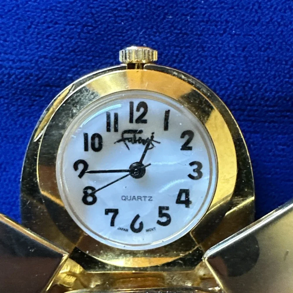 Vtg Sarah Coventry Cicada Ladybug Watch Gold Tone Pendant Chain Necklace READ